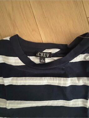 J. Crew Navy and White Striped Long Sleeve Crewneck